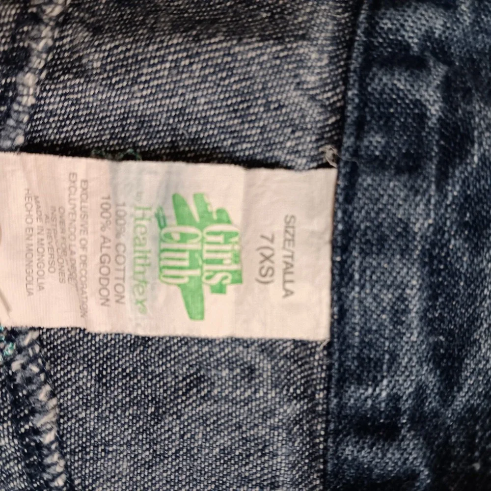 VTG Y2K Health Tex‎ Girls Club Jeans Embroidered Flowers Hearts Size 7(XS) Denim